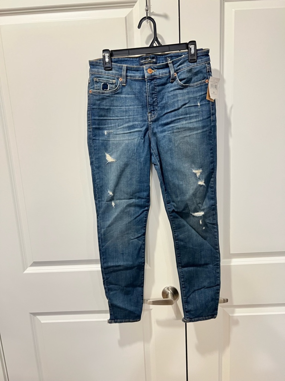 Lucky Brand Women's Distressed Mid-Blue Skinny Jeans